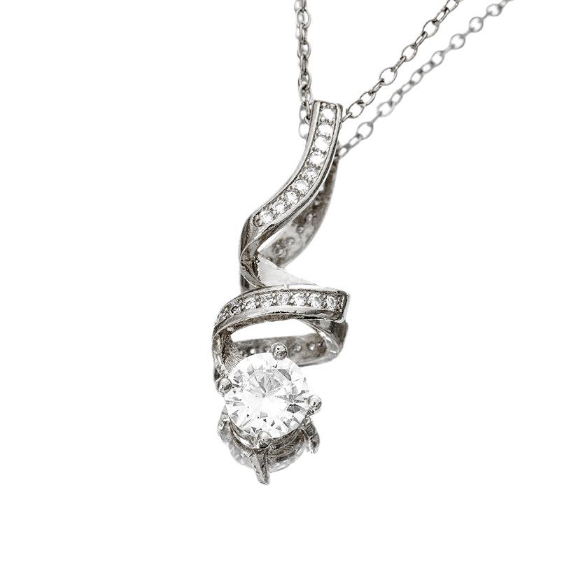 Ожерелье с вращающимся бриллиантом и геометрическими линиями для женщин