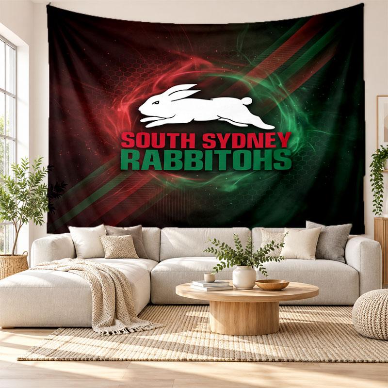South Sydney Rabbitohs Wall Tapestry, Soft Fabric Wall Hanging, Decorative Backdrop For Bedroom Home Wall Art