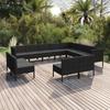 Day and Night - Day and Night Garden Furniture Set 12 Pieces Black Synthetic Rattan Cushions