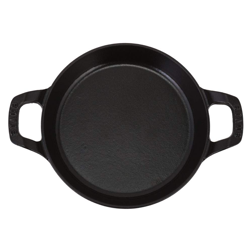 Staub Round Stackable Gratin Induction Stylish Oven Dish, 20cm, Dish, Compatible, Enamel, Dish, Black, 1302023/40509-558-0 [Used]