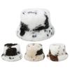 Ladies' Warm Cold Hat Women's Grass Plush Cow Pattern Fisherman's Hat Women