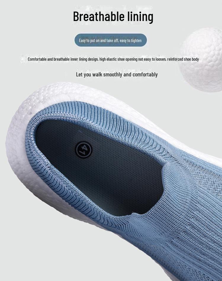 Женские летние и осенние дышащие сетчатые спортивные кроссовки Flying Mesh — легкие, удобные, повседневные, без застежек