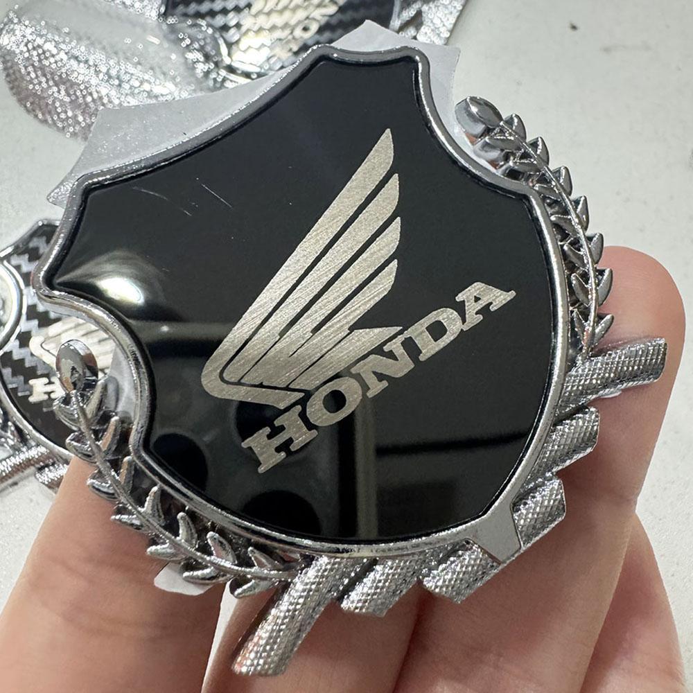 AAADF1 Honda Motorcycle Decorative Emblem, 3D Metal Shield Sticker with Wing Logo, Universal Auto/Moto Exterior Decoration