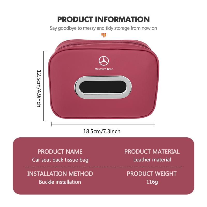 CRK1 Car Leather Tissue Box Interior Accessories Paper Storage Bag For Mercedes Benz CLK GLC W212 C200 C300 W203 W204 W205 W169 W176