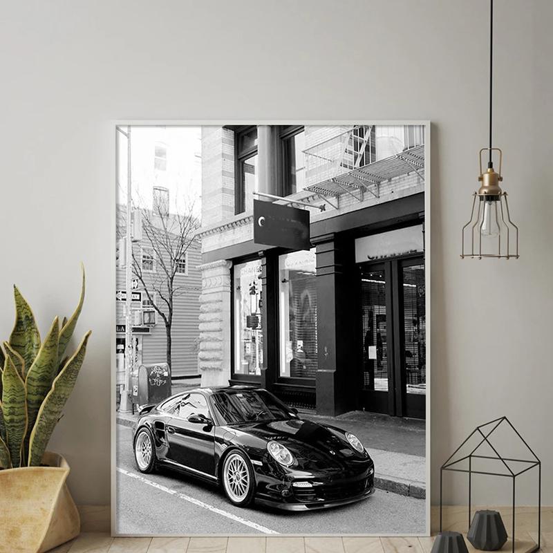Супер Спортивный Автомобиль Винтажный Черно-Белый Принт Ретро Постеры Холст Картина Искусство Дом Для Гостиной Роскошный Магазин Настенный Декор