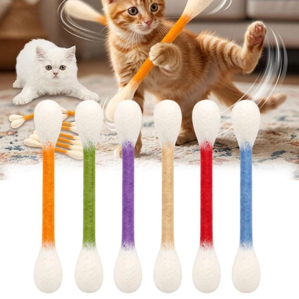 6PCS Felt Giant Swabs Cat Toy Soft Interactive Kick Stick Creative Kitten Toy Cat Lovers