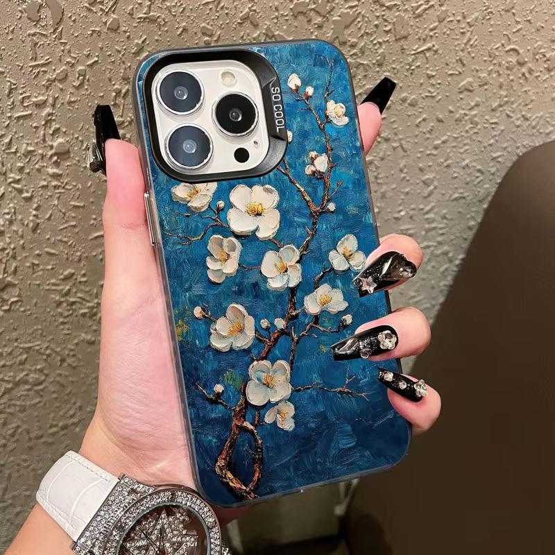 Чехол для телефона с узором «Цветы миндаля» Ван Гога для Samsung Galaxy S26 S25 Ultra S24 S23 FE S22 S21 Plus A56 A55 Жесткий матовый чехол
