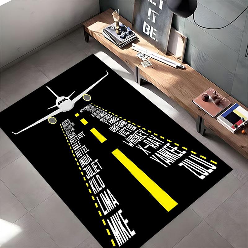 Aircraft Runway Design Carpet suitable as a non-slip mat for the living room or bedroom sofa