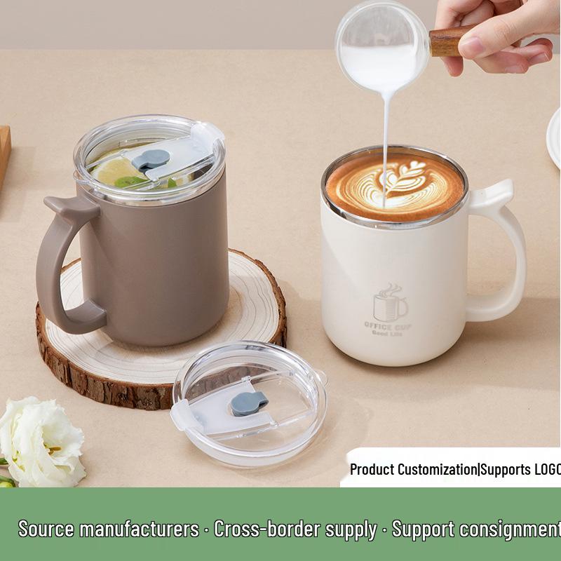 Stainless Steel Double Layer Insulated Coffee Cup - Portable, Anti-Scald Mug for Home & Outdoor Use