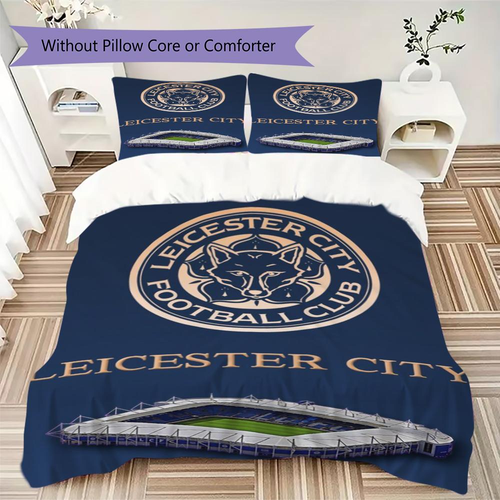 leicester city Pattern Bedding uilt Set uilt Cover Pillowcase Home Decoration Birthday Gift (1 * duvet cover + 2 * pillowcase  without core)70