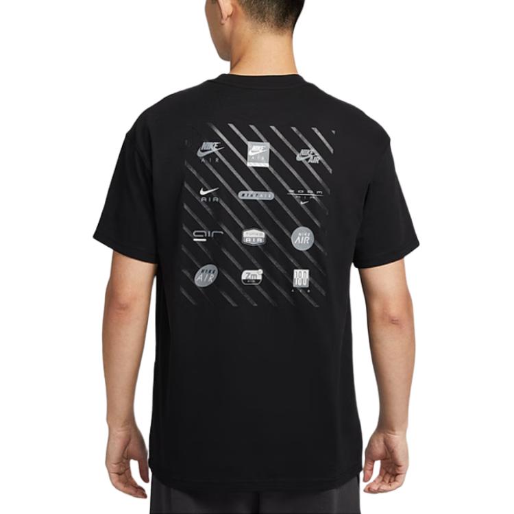 Nike Air Простая футболка с круглым вырезом и коротким рукавом Мужские топы Черный HJ0727010