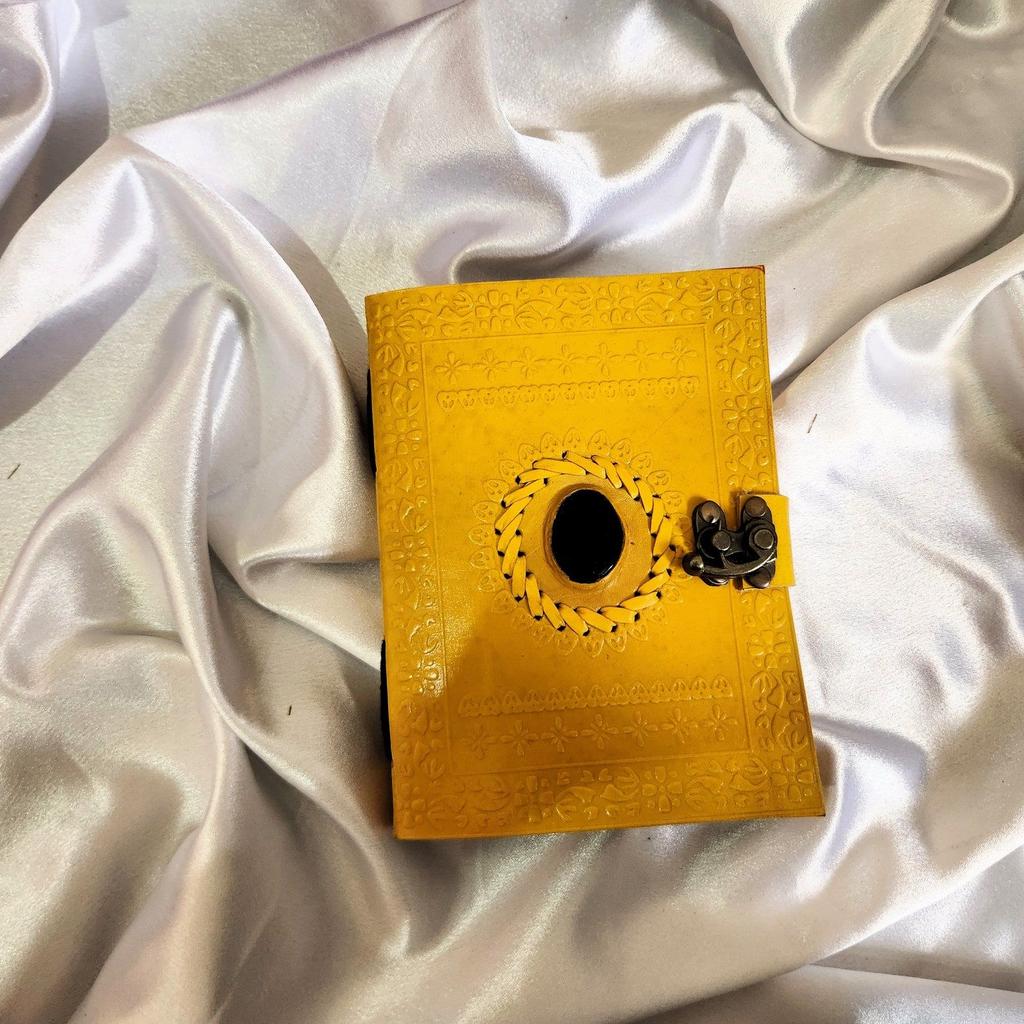 Leather Journal, Embossed with stone Notebook, Wedding Gift, Writing Journal, Sketchbook, Dream Journal, Leather Dairy, Gift.