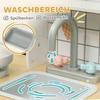 Toy Kitchen, Pretend Role Play Kitchen with Hob, Sound, Light, Coffee Machine, Ice Maker, Microwave