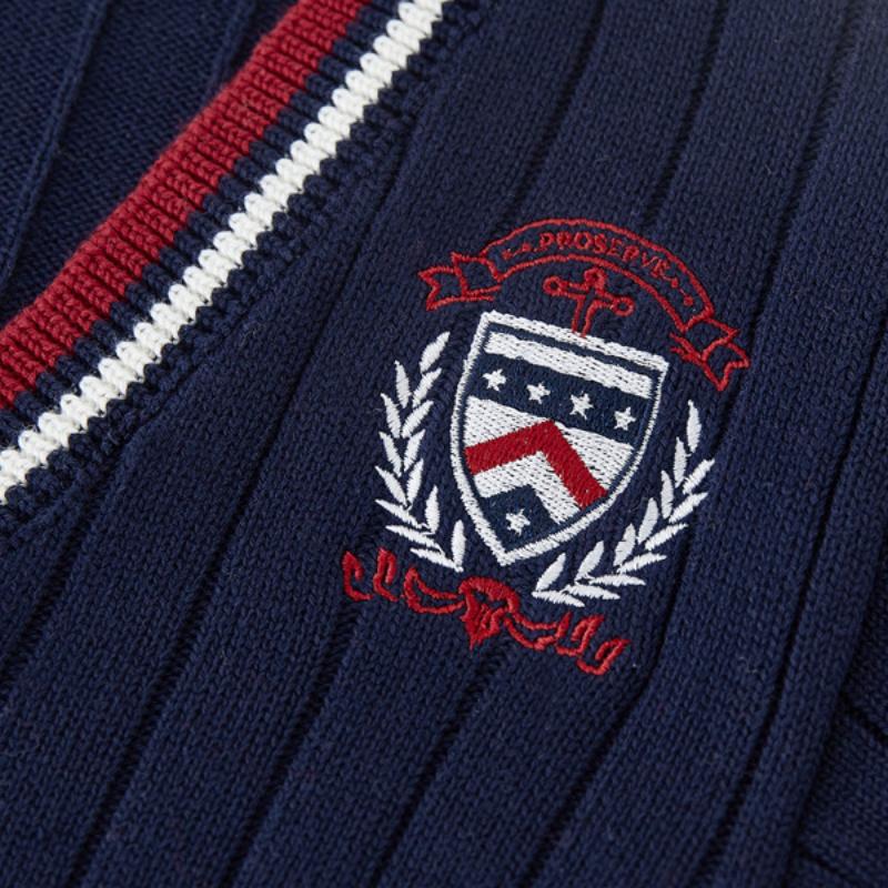 Кардиган вязаный контрастного цвета в стиле колледжа, с вышивкой, для мальчиков и девочек, школьная форма, классная форма, детский свитер-кардиган, куртка