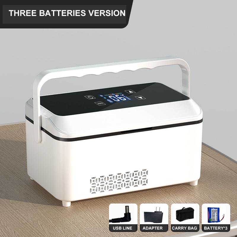 Портативный мини-холодильник с инсулином для дома, автомобиля, путешествий, 2-8 ℃ градусов, USB перезаряжаемый холодильник, чехол 10200 мАч