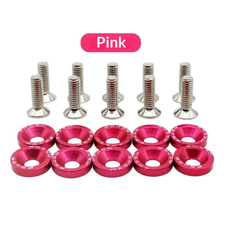 10/20pcs M6 Bolt Set Car Modification Gasket Screw Fenders Bumper Engine Aluminum Concave Screws Hex Fastener