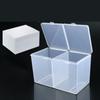 Transparent Cotton Pad Storage Box 2 Grids Orderly Storage Odorless Transparent Cotton Pad Box for