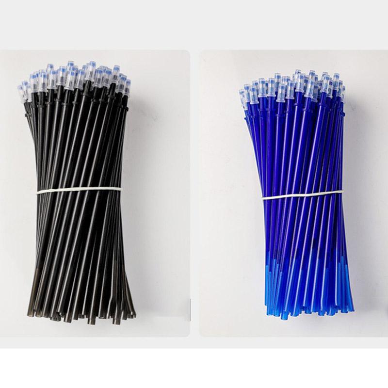 100 шт./лот, гелевая ручка 0,5 мм, набор стираемых стержней для ручек, набор синих, черных чернил, стержень для ручек