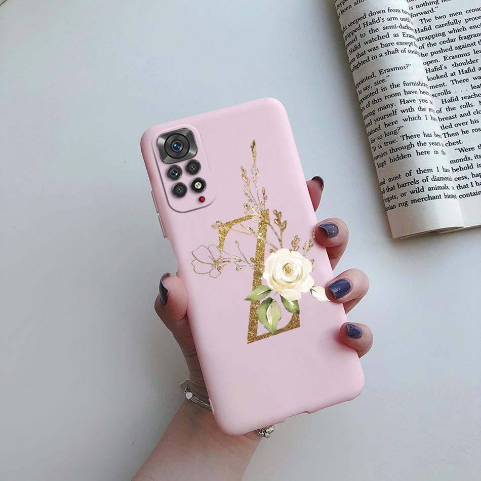 Чехол для Xiaomi Redmi Note 11 Pro Роскошный Чехол с Именем Буквой Алфавита для Телефона для Xiaomi Redmi Note 11 11S Note11 Pro 5G Чехол