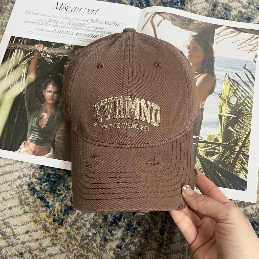 Европейская и американская модная брендовая вышивка с большой окружностью головы, бейсболка для мужчин и женщин, уличная мода, старая кепка с отверстием, показывающая маленькое лицо