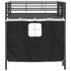 Kids Loft Bed Frame with Curtains Black 80 x 200 cm