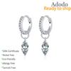 Fashion Marquise Cut VVS 0.5CT Moissanite Detachable Dangle Earrings 925 Silver Rhodium Plated Hypoallergenic Hoop Jewelry Women