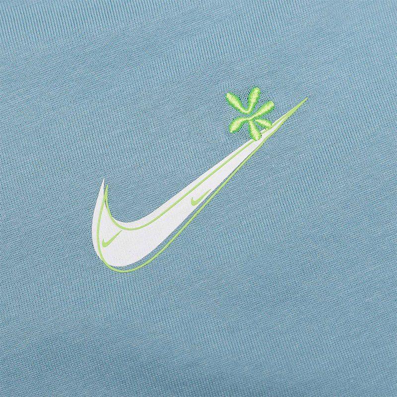 Nike Женская футболка с рукавом спущенное плечо, светло-голубая, DR8998-494