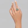 Swarovski Кольцо с двойной гиперболической кривой, родиевое покрытие, женское, зеленое 5666957
