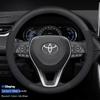 Для TOYOTA Crown CHR Yaris Corolla Auris Rav4 Prius Camry raize Prado Чехол на руль автомобиля из углеродного волокна и замши Аксессуары