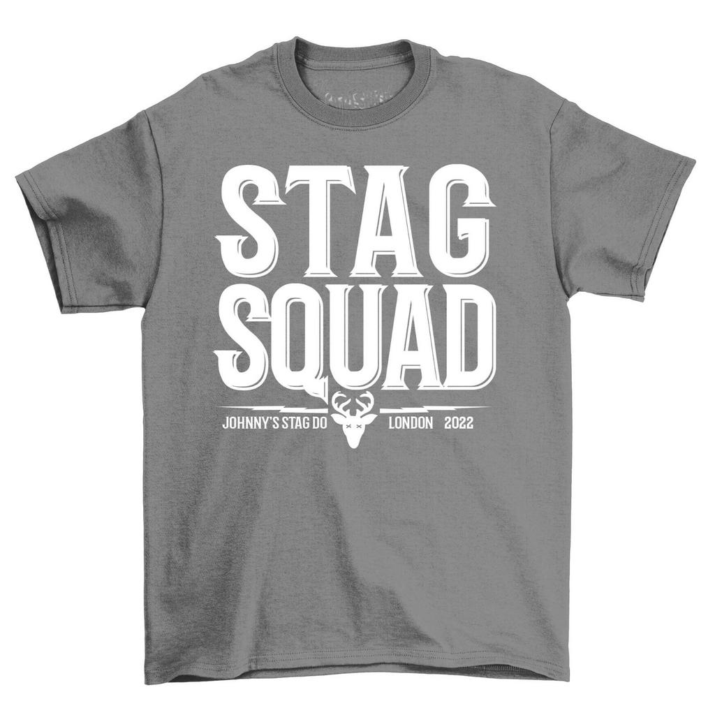 Men's Stag Squad T-Shirt Mens Womens Tees Top Personalized Stag-Do Wedding Party Groom Printed Shirt