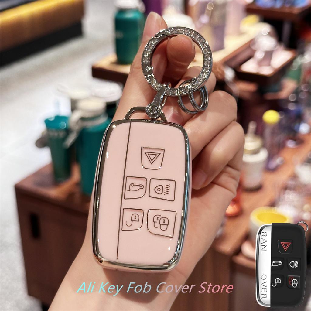 bpzsw1 Key Fob Cover for Evoque Velar Sport Discovery Freelander2 LR4 Land Rover Sport Jaguar XF XJ XE F-PACE F-Type Lanyard