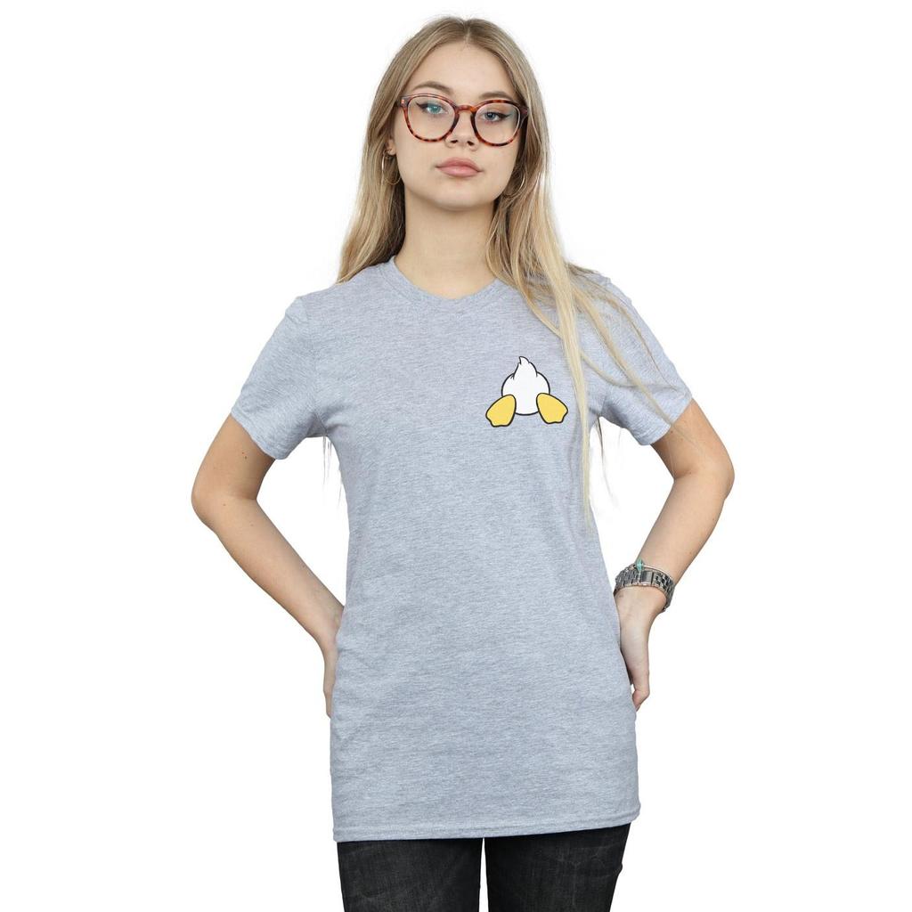 Disney Womens/Ladies Donald Duck Backside Breast Print Cotton Boyfriend T-Shirt