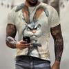 Funny 3D Animal Print T Shirt For Men Street Trend Hip Hop Clothing Casual O-neck Short Sleeve T-Shirt Fashion Loose Summer Tops