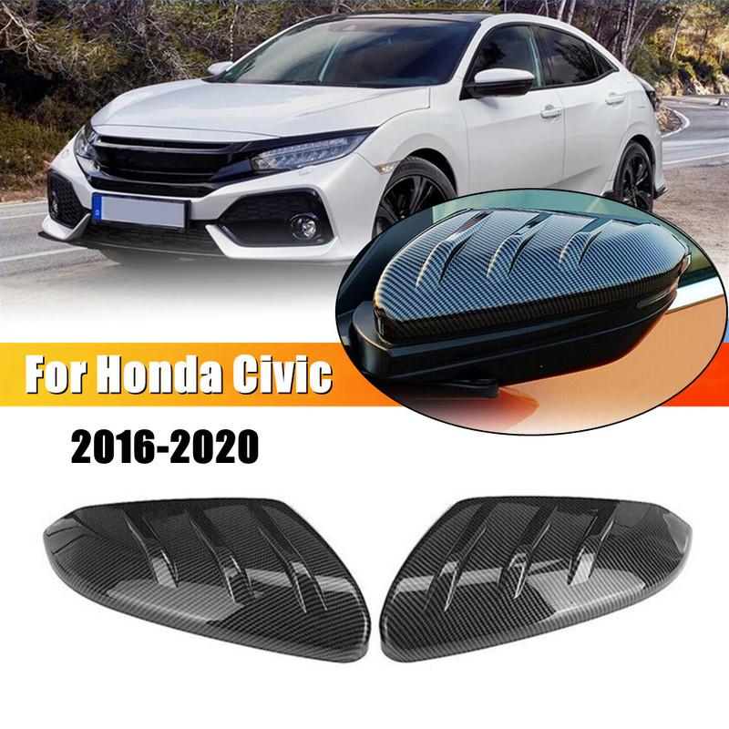 Для Honda Civic 10-го поколения 2016 2017 2018- ABS Накладка на корпус бокового зеркала заднего вида автомобиля, Накладка на крыло, Внешняя отделка корпуса двери, Клейкая наклейка