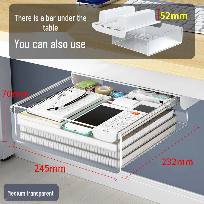 Невидимый органайзер под стол: Ящик без сверления для офисных канцелярских принадлежностей