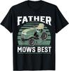 Father Mows Best Funny Riding Mower Retro Mowing Dad Gift T-Shirt