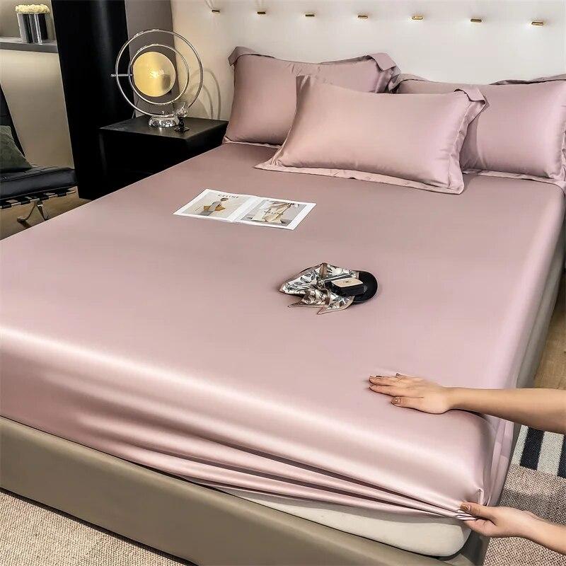 Набор из 3 шт., 100% бамбуковый чехол для матраса, наматрасник с наволочкой, охлаждающая простыня, 1000 нитей, противоскользящая простыня