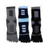 Patchwork Color Thick Long Tube Trendy Retro Middle Tube Hosiery Five Finger Socks Cotton Man Socks