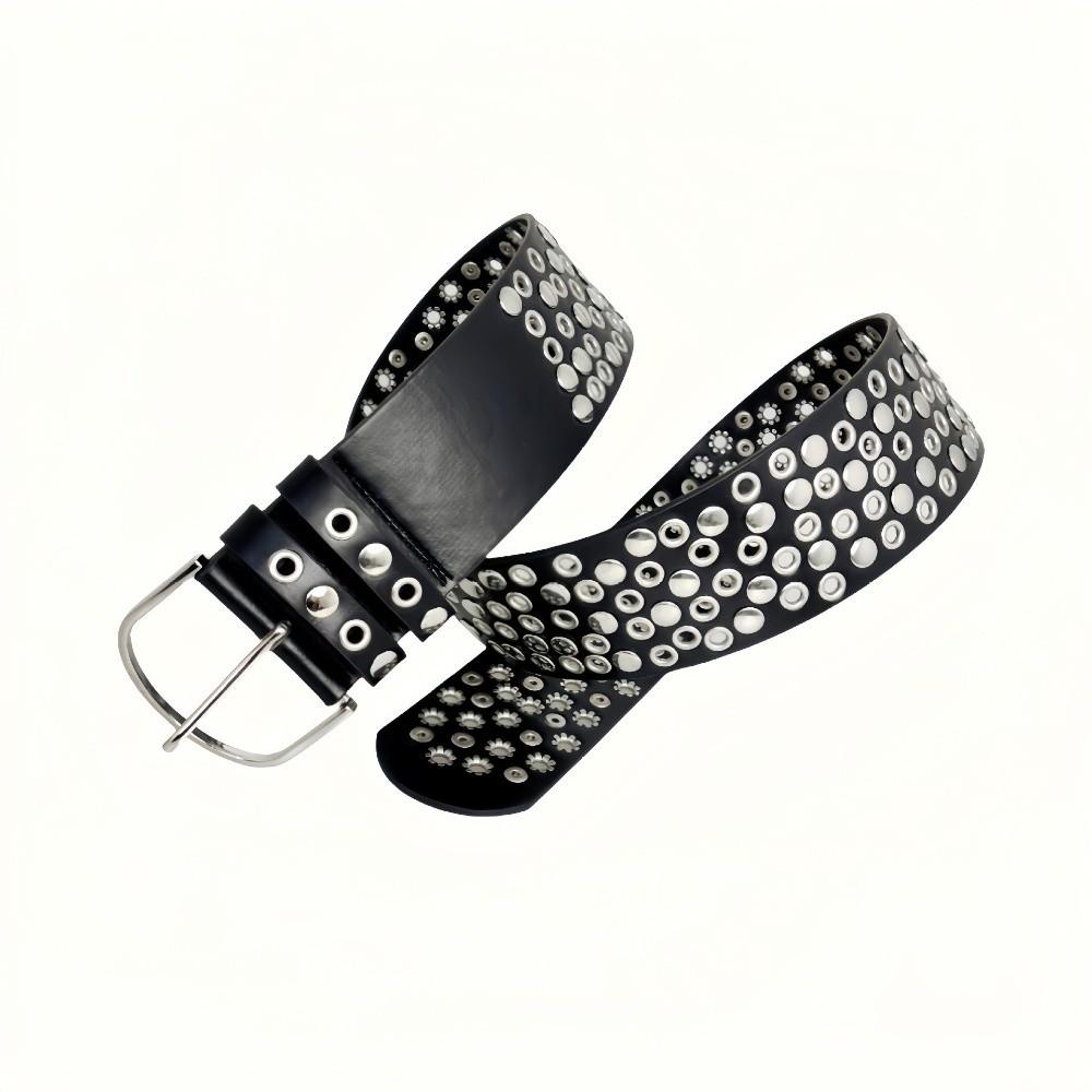Heavy-Duty Design Punk Studded Belt Versatile Retro-style Decorative Belt Rivet Wide Belt Concert