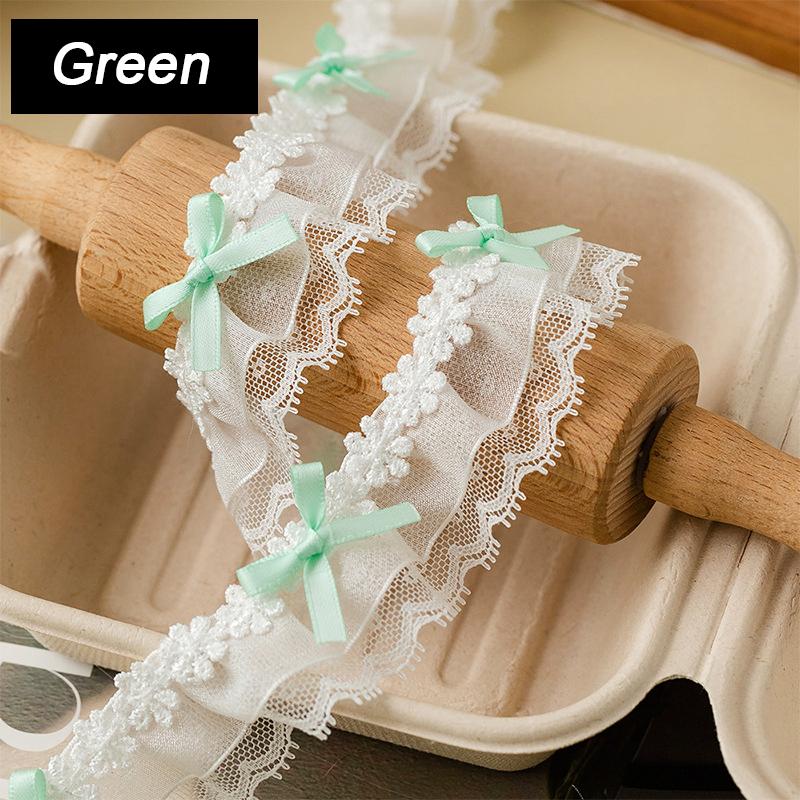 1 ярд Кружевные края Ручная работа Двухслойное кружево Аксессуары для одежды Кружево с бантом-бабочкой Милая DIY Лента Отделка Лента 3,8 см шириной