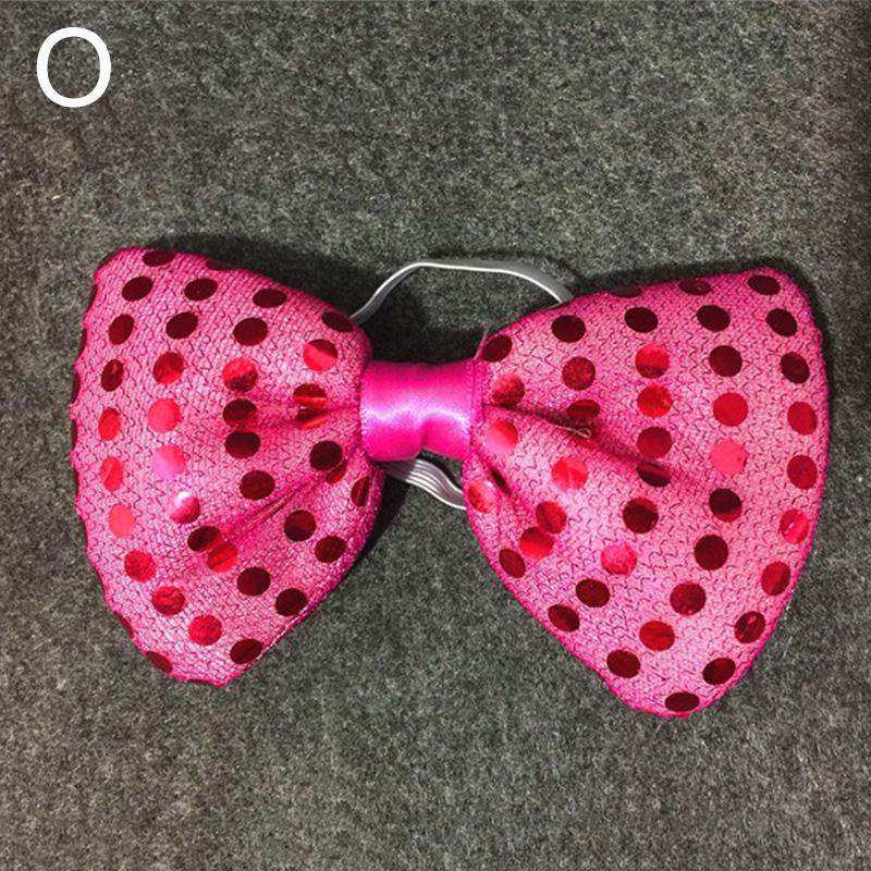 LED Colorful Glitter Sequin Tie Unisex Bow Tie For Bar Night Party Tie Props Tie Wedding Birthday Gift Clothing Accessories JoomZL
