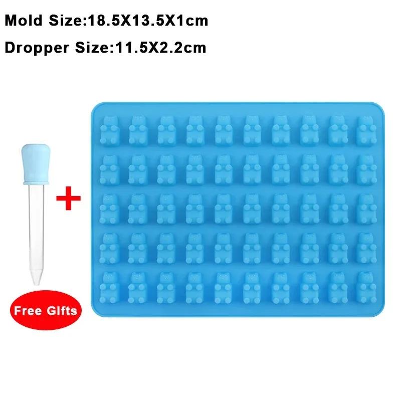 Reposteria Gummy Bears Silicone Mold Dropper Pastry Molds Creatives Bakeware Kitchen Decorating Tools Baking Styling 50Grids Bar