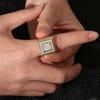 Популярное Квадратное Кольцо Блестящее Ледяное Циркониевое Кольцо Хип-Хоп Мужское Унисекс Латунь С Позолотой CZ Помолвочное Свадебное Кольца Вечности