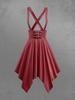 Rosegal Gothic PU Panel Strap Buckle Grommet Crisscross Solid Asymmetric Suspender A Line Skirt