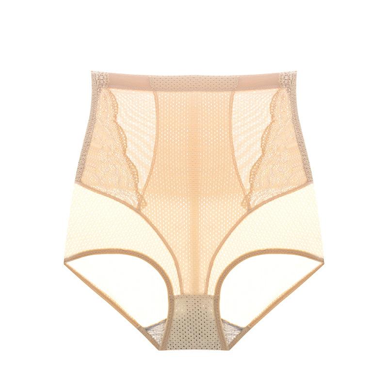 Flarixa High Waist Underwear Women Seamless Panties Breathable Ice Silk Underpants Comfort Ladies Briefs Sexy Mesh Lingerie Thin