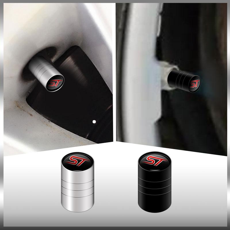 ZLKQ1 Car Styling 4Pcs/Set ST Logo Car Wheel Tire Valve Caps Covers Decor For Ford Focus Fiesta Mondeo MK1 MK2 MK3 MK4 Ranger