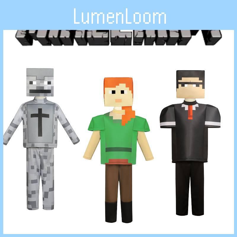 Minecraft Детский Прочный Полиэстер Костюм Алекса Косплей Игровой Сценический Костюм Для Хэллоуина Рождества Реквизит