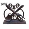 Чугунный держатель для салфеток Talos, Кейс в винтажном стиле, со стабильным основанием, Подставка с матовым бронзовым покрытием, для декора кухни и столовой