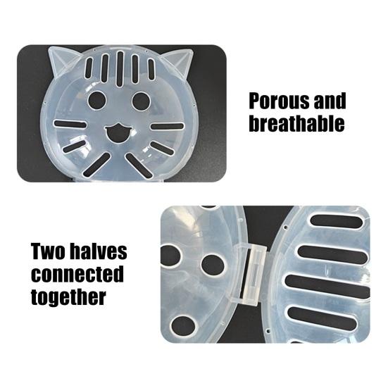 Прозрачный дышащий колпак-намордник для кошек, защита от укусов, шлем для ухода, купания, стрижки когтей