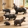 Realistic Hippo Figurine Simulation Hippopotamus Figurine, Lifelike Statue Sculpture, River Wild Animal Educational Toy Horse Model for Desk